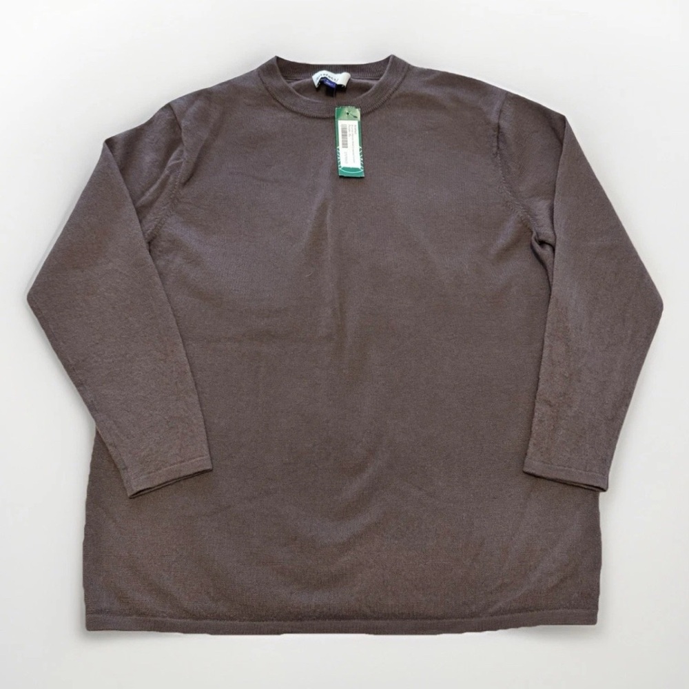 Artefact Sweater Men's X-Large‎ Mauve/Brown Merino Wool Crewneck  NWT-Old Money